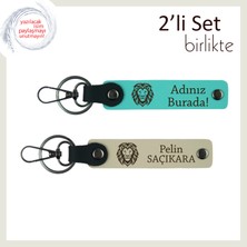 Kaplan Temalı Klasik Erkek Hediyesi, Cesaret ve Gücü Temsil Eden Anahtarlık, Turkuaz-Sütlü Kahve