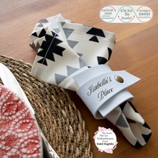 Sofralarınıza Şıklık Sunan Isminize Özel Üretilmiş Dekoratif 4'lü Peçetelik Set, Hediye, Beyaz Renk