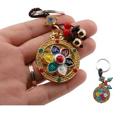 Metal Lotus Tılsımlı Şans Anahtarlık Uğur Getiren Spiritüel Enerji Sembolü, Dekoratif Hediyelik Aksesuar