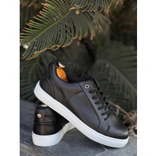 Biçomi Kb-Bx1  Kuback Siyah Cilt Yüksek Beyaz Taban Günlük Erkek Ayakkabı