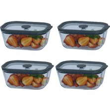 Sızdırmaz Cam Kapaklı Saklama Kabı 470 ml – 4’lü Set