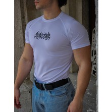 Liber Berserk - Compression Nefes Alan Ultra Esnek Yapı Fitness T-Shirt (Beyaz)