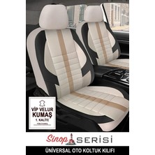 Toyota Corolla I (Facelift 2005) 2.0 (155 Hp) Cvt-I 2005 Uyumlu  Velür Serisi Serisi Bej Oto Kılıfı Tam Set