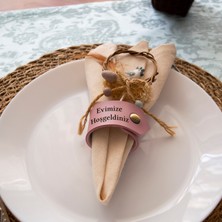 Gül Kurusu Renk, Masanıza Şık Bir Hava Katan 4'lü Peçetelik Set, Misafirlerinize Isme Özel Sunum