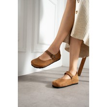 Ottawa Hakiki Deri Mantar Taban Ortopedik Kadın Babet