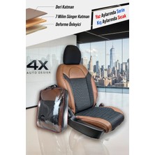 Citroen Xantia Uyumlu Oto Koltuk Kılıfı Deri, Kumaş Premium Kahverengi Siyah