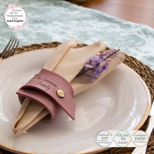 Masanıza Anlam Katan Kişiye Özel 4'lü Peçetelik Set, Misafirleriniz Için Havalı Sunum, Gül Kurusu