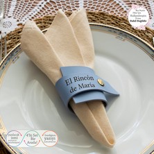 Misafir Sofralarına Özel Tasarım 4'lü Peçetelik Set, Kıskandıran Sunumlar Için Mükemmel, Mavi Renk