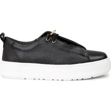 Deery Kadın Siyah Hakiki Deri Sneaker Ayakkabı - R2401ZSYHC01
