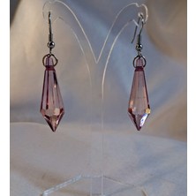 Crystal Atelier Mor Kristal Taşlı Zarif Tasarım Küpe, Işıltılı Uzun Sallantılı Şık Kadın Küpe, Gece ve Günlük Kombinlere Uygun Modern Aksesuar, Kristal Moda Takı, Mor Boncuk Küpe, Hediye Kadın Küpe