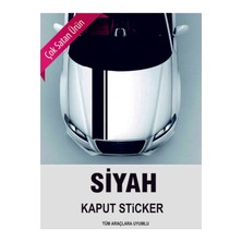 Çınarrium Tüm Araçlara Için Özel Yeni Uyumlu Aksesuar Ön Kaput Özel Yeni Sticker Siyah 118*10 cm