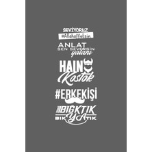 Oto Arka Cam Özel Yeni Sticker Model 43 Beyaz 40*20 cm