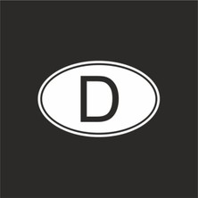 Çınarrium D Deutschland Almanya Oval Oto Özel Yeni Sticker 2 Adet Beyaz