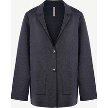 Geniş Ceket Yaka Uzun Kol Hırka