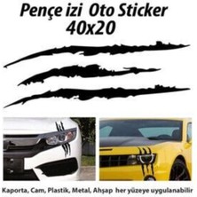 Çınarrium Monster Canavar Pençe Izi Uzun Far Özel Yeni Sticker Siyah 40*20 cm