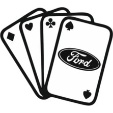 Çınarrium Ford Için Özel Yeni Uyumlu Aksesuar Iskambil Oto Özel Yeni Sticker Siyah 13*11 cm