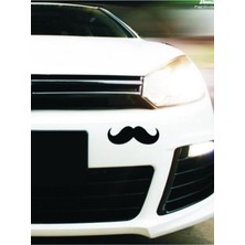 Dedektif Bıyık Tasarım Oto Özel Yeni Sticker Siyah 17*6,5 cm