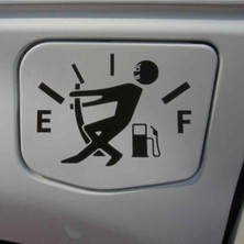 Çınarrium Oto Yakıt Depo Kapağı Özel Yeni Sticker Siyah 14*10 cm