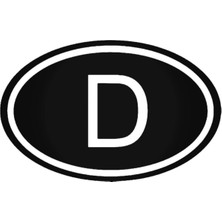 Çınarrium Germany D Deutschland Country Oval Oto Özel Yeni Sticker 20 cm