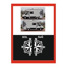 Çınarrium Pusula Oto Özel Yeni Sticker 2 Adet Sağ-Sol 48*28 cm
