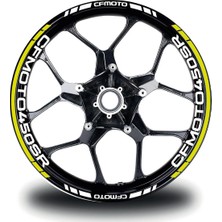 Çınarrium Cfmoto 450SR Jant Sticker Iç Dış Yazılı Neon Yeşil (Sarı)