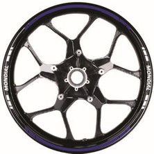 Yazısız Uzun Mondial Yazılı Kısa Kesikli 16 Lı Çift Renk Jant Sticker Etiket