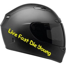 Tek Renk Live Fast Die Young (Live Fast Die Young Helmet Stickers) Kask Sticker Etiket Modeli