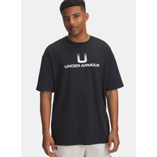 Under Armour 6005150-001-UA Hwt U Logo Ss Siyah Bisiklet Yaka Normal Baskılı Erkek T-Shirt