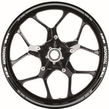 Yazısız Uzun Mondial Yazılı Kısa Kesikli 16 Lı Çift Renk Jant Sticker Etiket