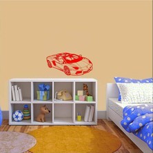 Çınarrium Lüks Spor Araba Silüeti Dekoratif Duvar Özel Yeni Sticker, Çıkartma, Etiket Kırmızı