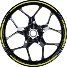 Çınarrium Yazısız Uzun Kısa Kesikli Tek Renk 16'lı Jant Sticker Modeli