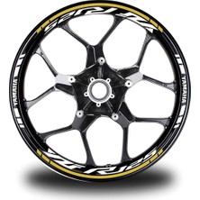 Koyu Sarı Yamaha Yzf R125 Takım Jant Sticker Etiket