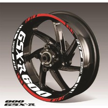 Çınarrium Suzuki Gsx-R 600 Kırmızı Beyaz Jant Sticker Etiket Modeli