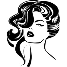 Vintage Kadın Oto Özel Yeni Sticker Siyah 25 x 32 cm