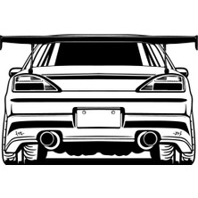 Modifiyeli Araba Spoilerlı Duvar Sticker 60 x 40 cm