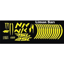 Çınarrium Yeni Özel  Motosiklet Jant Şeridi Sticker Set Cf Nk 250 Sarı  Sağ-Sol/ön-Arka