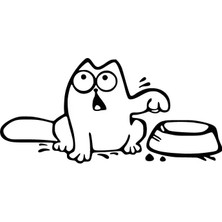 Aç Kedi Sticker 10 x 5 cm