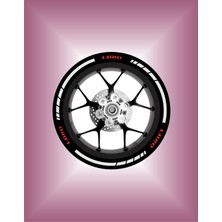 Çınarrium Yeni Özel  Motosiklet Jant Şeridi Mondial Drift Uyumlu L Reklektif Beyaz Kırmızı Uyumlu Sağ-Sol/ön-Arka