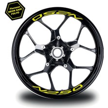 Çınarrium Bajaj N250 Jant Içi Yazı Sticker Modeli Neon Sarı