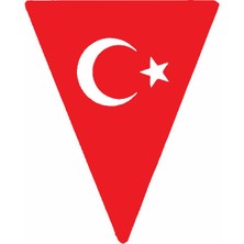 Çınarrium Türk Bayrağı 2 Duvar Dekor Sticker Kırmızı 36 x 60 cm