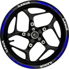 Özel Isim Beyaz Yazılı  Mavi Reflektif Pençe Şeritli