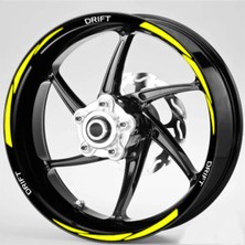 Çınarrium Yeni Özel  Motosiklet Jant Şeridi Sarı Mondial Beyaz Drift Uyumlu Yazılı Sağ-Sol/ön-Arka
