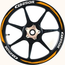 Yeni Özel  Motosiklet Jant Şeridi CB250R Uyumlu Beyaz-Turuncu Sağ-Sol/ön-Arka