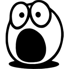 Çınarrium Şaşkın Emoji Oto Özel Yeni Sticker Siyah 25 x 30 cm