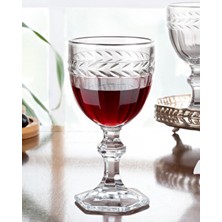 Madame Coco Medeline 4'lü Şeffaf Cam Desenli Kadeh Takımı 210 ml