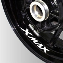Çınarrium Yamaha Xmax Beyaz Jant Sticker Etiket Modeli