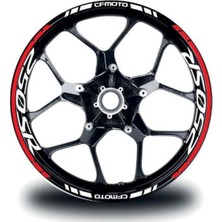 Çınarrium Cfmoto 250SR Jant Sticker Iç & Dış Takım Etiket Modeli Kırmızı - Beyaz
