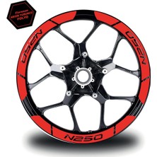 Çınarrium Neon Turuncu Bajaj N250 Geniş Jant Sticker Etiket Modeli