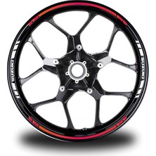 Suzukı Yazılı Kısa Yazısız Uzun Dış Şerit 16'lı Çift Renk Jant Sticker Modeli