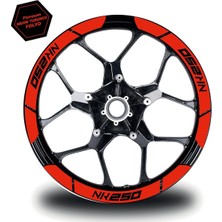 Neon Turuncu Cf Moto 250 Nk Geniş Jant Sticker Etiket Modeli
